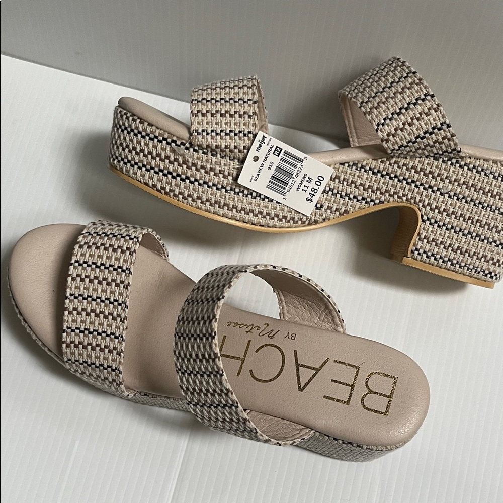 Matisse Beach women's platform sandals-Seaview Natural, featuring a woven upper.